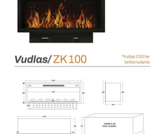 100 cm 3 Boyutlu Elektrikli Şömine (Odunsuz ,Isılı, Ses Efektli)