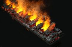 180 cm 3 Boyutlu Elektrikli Şömine (Isısız, Ses Efektli)