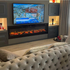 240 cm Elektrikli Şömine Kam Çerçevesi (Isılı, Ses Efektli, Çok Fonksiyonlu)