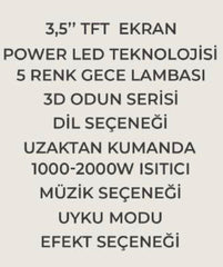 240 cm Elektrikli Şömine Kam Çerçevesi (Isılı, Ses Efektli, Çok Fonksiyonlu)