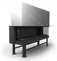 3 Camlı Asansörlü Şömine Haznesi 70 cm