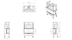 3 Camlı Asansörlü Şömine Haznesi 70 cm