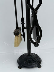 Ahşap Başlı Bodur Şömine Maşa Takımı