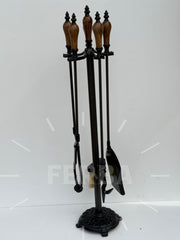 Ahşap Başlı Şömine Maşa Takımı