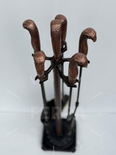 Antik Bakır Şahin Başlı Şömine Maşa Takımı