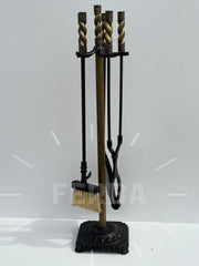 Antik Bronz Osmanlı Şömine Maşa Takımı