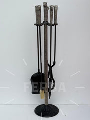 Antik Gümüş At Başlıklı Şömine Maşa Takımı