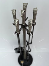 Antik Gümüş Kurt Başlı Şömine Maşa Takımı