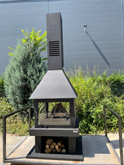 FERBA Metal Orta Şömine Odun Hazneli