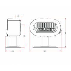 Fifty On Pedestal Mint Yeşili Döküm Odun Sobası