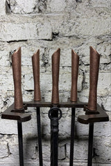 Model Antik Bakır Ruj Başlık Fransız Şömine Maşa Takımı