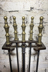 Model Antik Sarı Marpuç Fransız Başlıklı Şömine Maşa Takımı