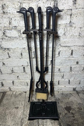 Ördek Başlıklı Siyah Fransız Şömine Maşa Takımı