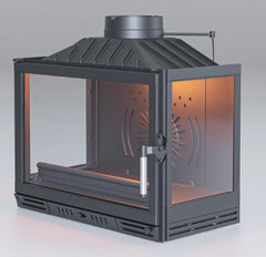 Gold Klapeli Döküm Üç Camlı Şömine Haznesi 70 cm