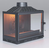 Gold Klapeli Döküm Üç Camlı Şömine Haznesi 70 cm