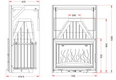 Invicta Asansörlü Şömine Haznesi 700 Grande Vision