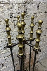 Marpuç Başlı Antik Bronz Şömine Maşa Takımı