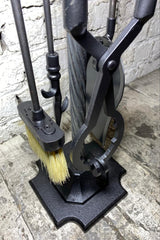 Marpuç Başlı Antik Bronz Şömine Maşa Takımı