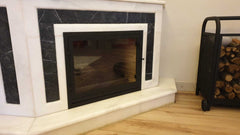 Metal Çerçeveli Şömine Cam Kapağı 2 - (Ölçüye Özel Üretim)