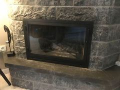 Metal Çerçeveli Şömine Cam Kapağı 3 - (Ölçüye Özel Üretim)