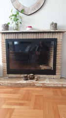 Metal Çerçeveli Şömine Cam Kapağı 5 - (Ölçüye Özel Üretim)