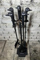 Ördek Başlı Siyah Şömine Maşa Takımı