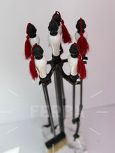 Porselen Başlıklı Mermer Tabanlı Şömine Maşa Takımı