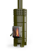 Yuvarlak Stack Slim Isı Akümülatörlü Seramik Odun Sobası