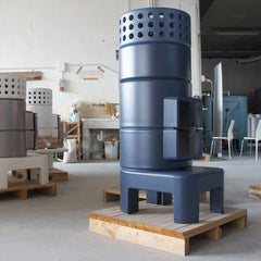 Yuvarlak Yığın Slim Size 2 Seramik Odun Sobası