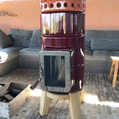 Yuvarlak Yığın Slim Size 2 Seramik Odun Sobası