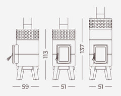 Yuvarlak Yığma Ahşap Seramik Odun Sobası