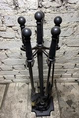 Topbaşlı Siyah Şömine Maşa Takımı