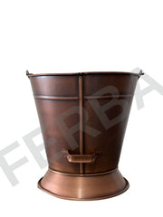 Yuvarlak Antik Bakır Odun Kovası