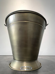 Yuvarlak Antik Bronz Odun Kovası