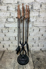 Yuvarlak Tabanlı Antik Bakır Marpuç Başlı Maşa Takımı