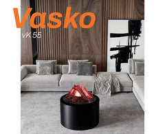 Vasko 55 cm Kabinli 3 Boyutlu Elektrikli Şömine (Isılı, Ses Efektli)