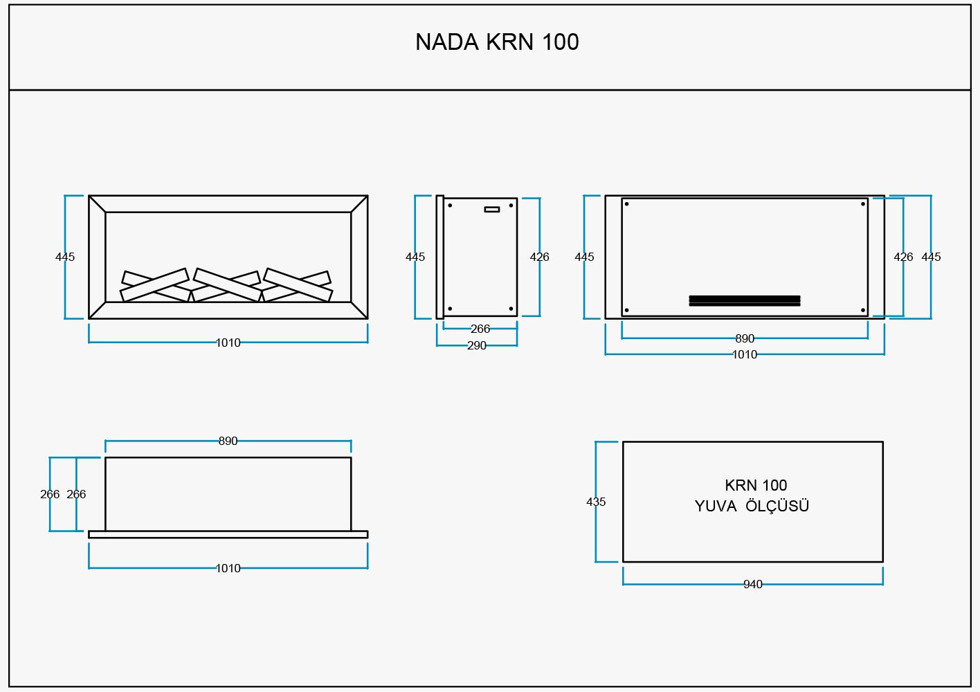 100 cm Elektrikli Şömine Metal Çerçeve (Isılı, Ses Efektli, Çok Fonksiyonlu)