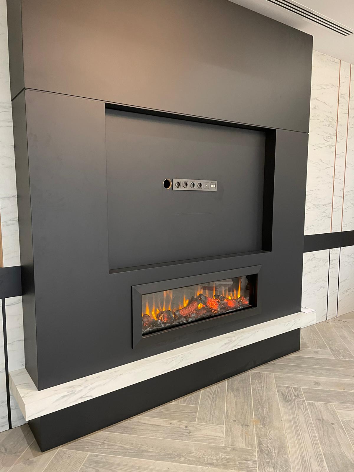 130 cm Elektrikli Şömine Metal Çerçeve (Isılı, Ses Efektli, Çok Fonksiyonlu)