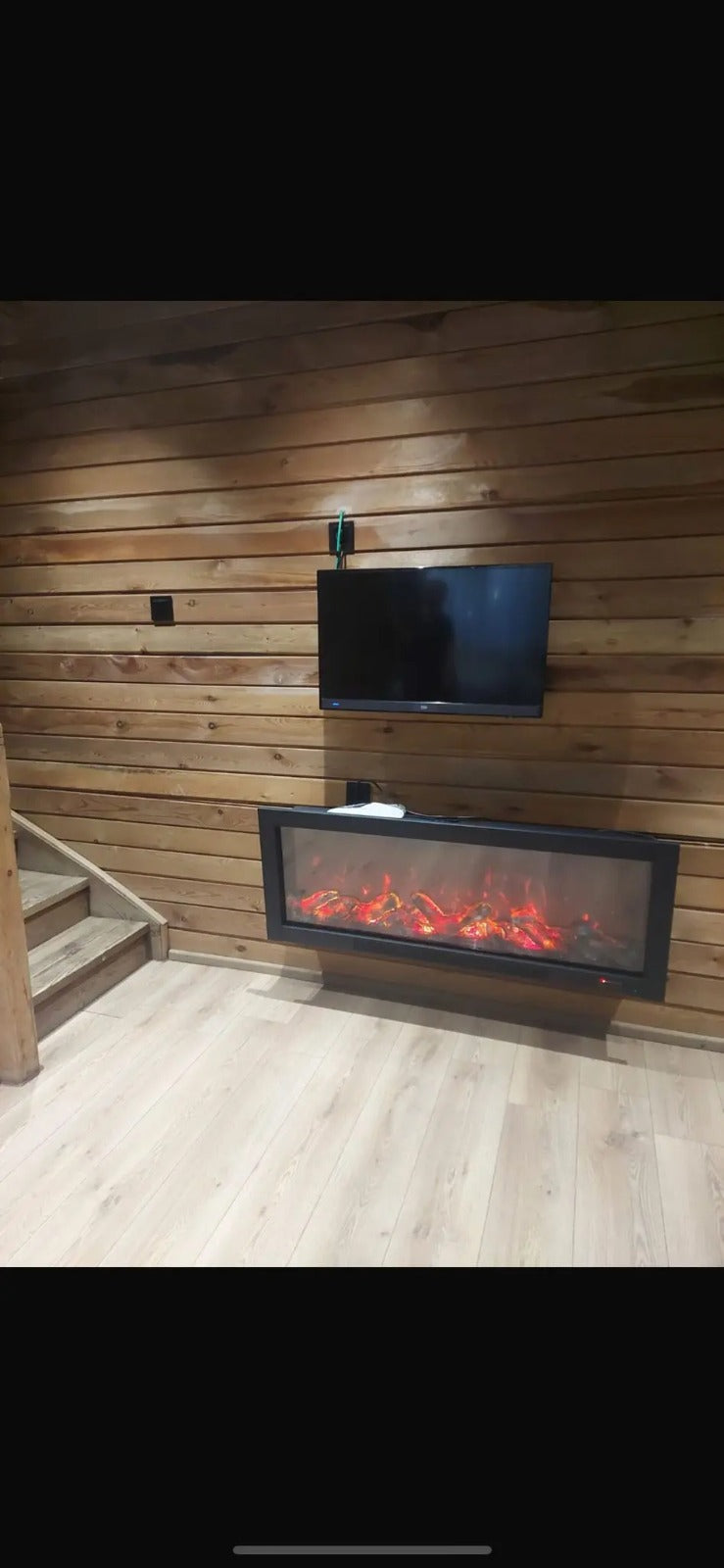 130 cm Elektrikli Şömine Metal Çerçeve (Isılı, Ses Efektli)