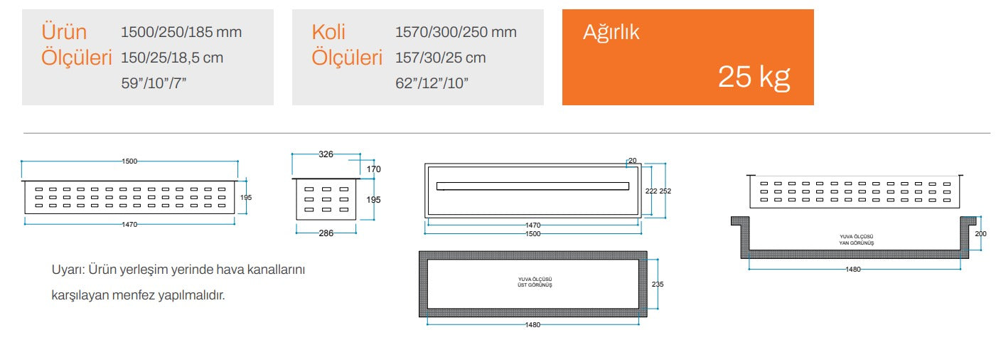 150 cm 3 Boyutlu Elektrikli Şömine (Odunsuz ,Isısız, Ses Efektli) 