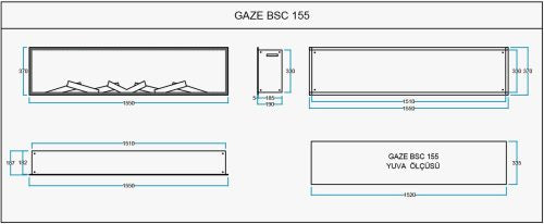 155 cm Elektrikli Şömine Kam Çerçevesi (Isısız)
