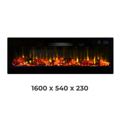 160 cm Elektrikli Şömine Kam Çerçevesi (Isılı, Ses Efektli, Çok Fonksiyonlu)