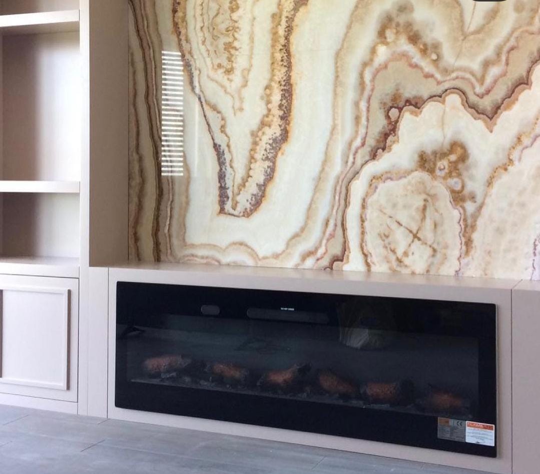 160 cm Elektrikli Şömine Kam Çerçevesi (Isılı, Ses Efektli, Çok Fonksiyonlu)