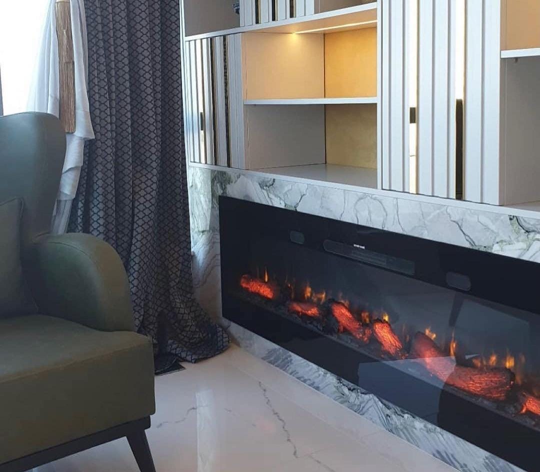 160 cm Elektrikli Şömine Kam Çerçevesi (Isılı, Ses Efektli, Çok Fonksiyonlu)