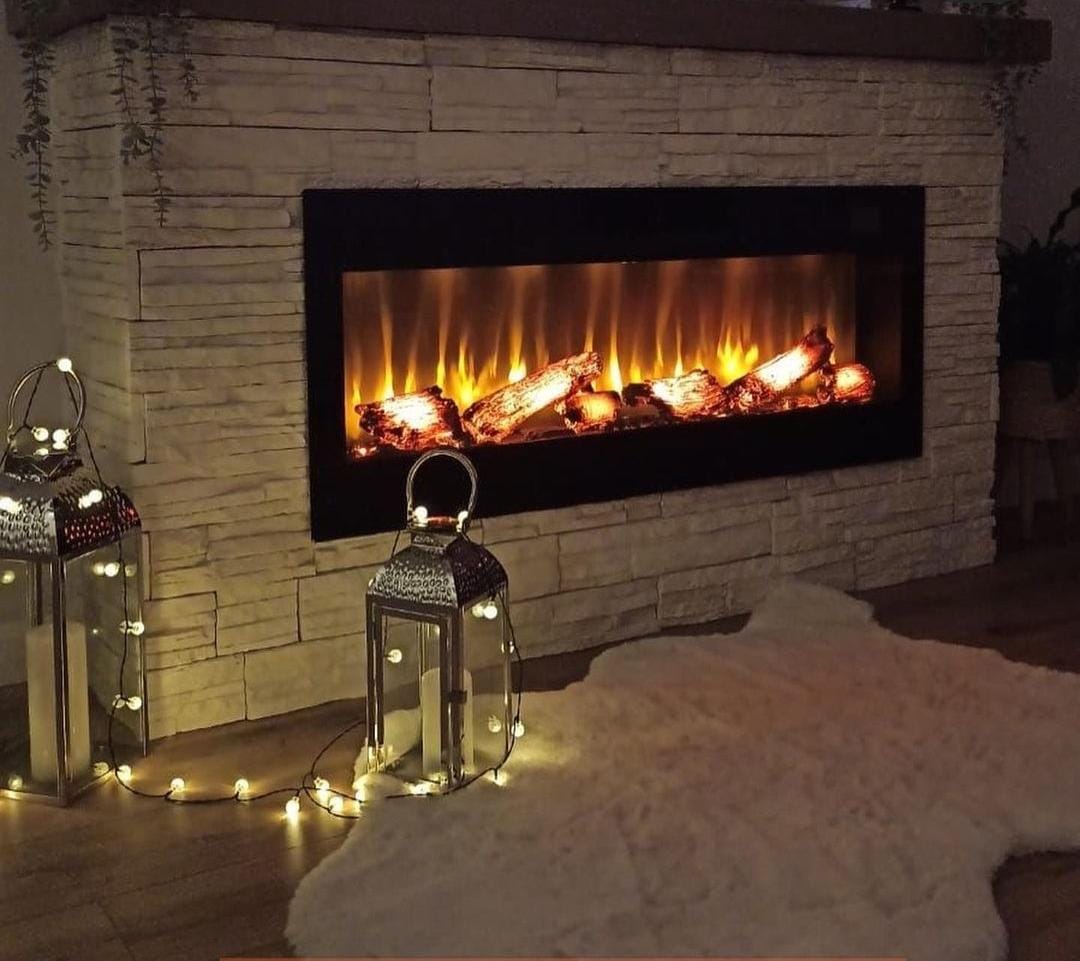 160 cm Elektrikli Şömine Kam Çerçevesi (Isılı, Ses Efektli, Çok Fonksiyonlu)