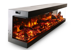 170 cm 3 Tarafı Çamlı Elektrikli Şömine