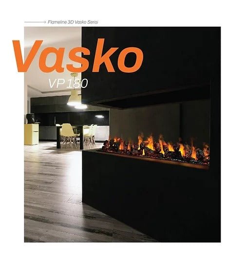 180 cm 3 Boyutlu Elektrikli Şömine (Isısız, Ses Efektli)