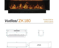 180 cm 3 Boyutlu Elektrikli Şömine (Odunsuz ,Isılı, Ses Efektli)