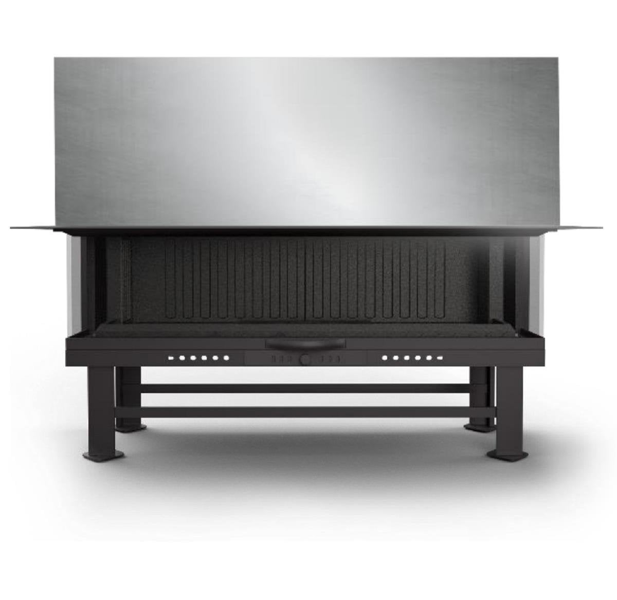 3 Camlı Asansörlü Şömine Haznesi 70 cm