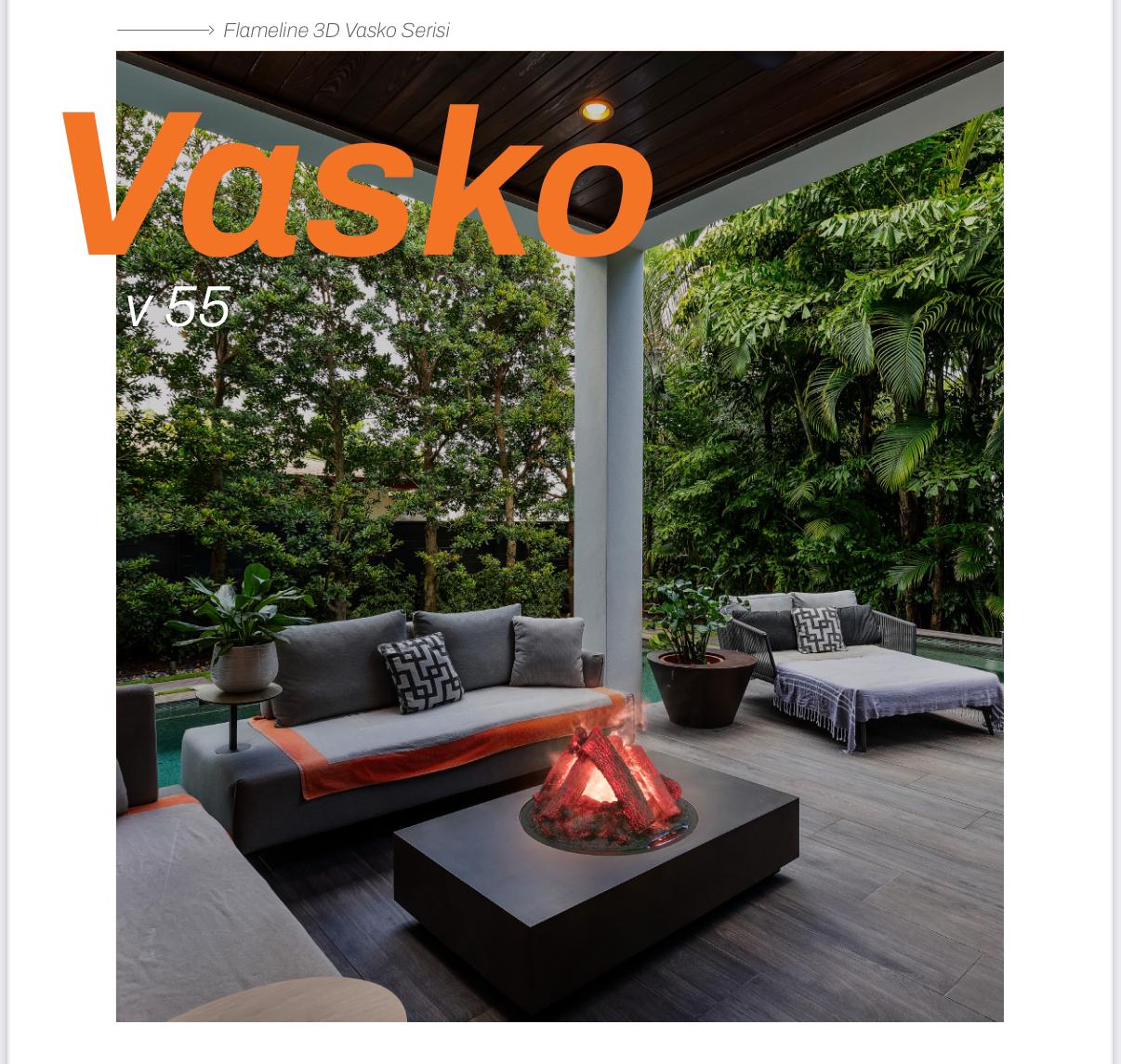 55 cm Kabinsiz 3 Boyutlu Elektrikli Şömine (Isısız, Ses Efektli)